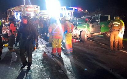 accidente de carabineros en Calle Larga