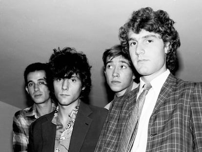 Ñete, Antonio Vega, Nacho García Vega y Carlos Brooking, en Las Matas. Junio de 1982.