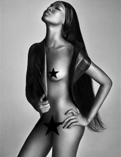 Naomi Campbell en una foto que subió a Instagram tras ser censurada.