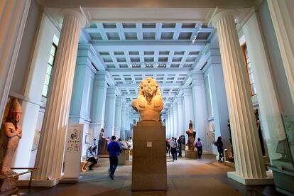 Esculturas egipcias expuestas en el British Museum, en Londres.