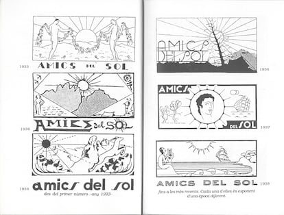 Història dels logotips dels Amics del Sol, al llibre 'Amics del sol, una història'. 75è Aniversari, 1915-1990, de Joan Posa