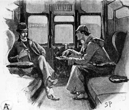 Sherlock Holmes junto al Doctor Watson en una ilustración de los relatos de Arthur Conan Doyle para el 'Strand Magazine'.