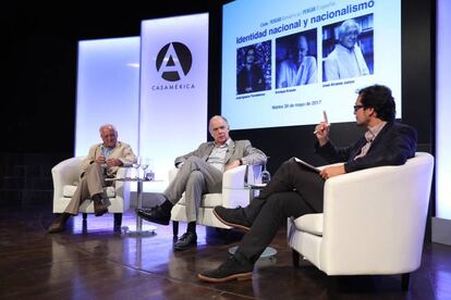 Jos&eacute; &Aacute;lvarez Junco, Enrique Krauze y Jose Ignacio Torreblanca, en la Casa America durante el ciclo Pensar Am&eacute;rica, pensar Espa&ntilde;a. 