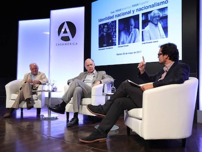 Jos&eacute; &Aacute;lvarez Junco, Enrique Krauze y Jose Ignacio Torreblanca, en la Casa America durante el ciclo Pensar Am&eacute;rica, pensar Espa&ntilde;a. 