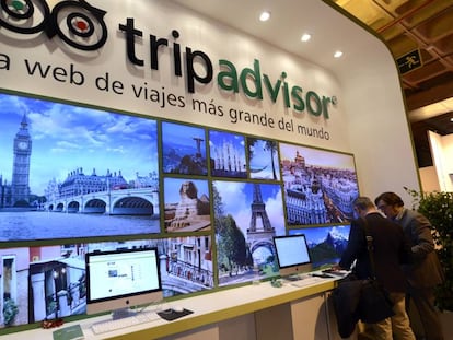 Expositor de Tripadvisor en Fitur (Madrid), en una imagen de archivo. 
