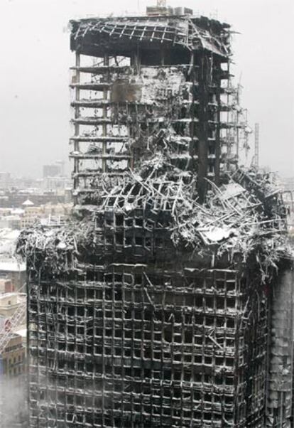 El edificio Windsor, ayer cubierto por la nieve.