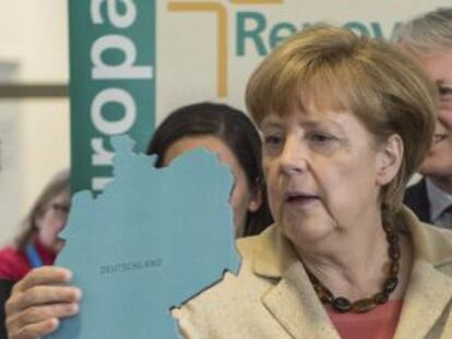 Merkel, este viernes, en la ciudad alemana de Ratisbona.