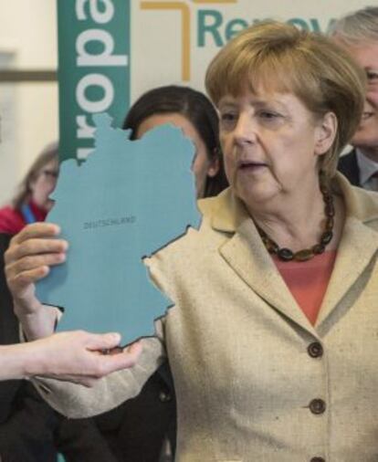 Merkel, este viernes, en la ciudad alemana de Ratisbona.
