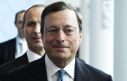 El presidente del BCE, Mario Draghi, en Bruselas.