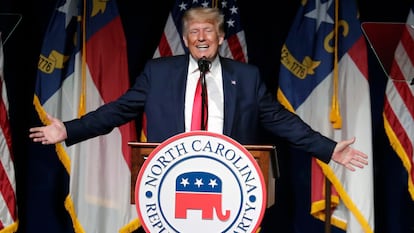 El expresidente de Estados Unidos, Donald Trump, durante un mitin en Carolina del Norte.