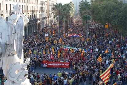 Manifestación de la Asamblea Nacional Catalana (ANC) con motivo de la Diada.