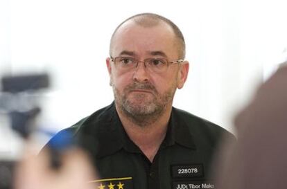 Tibor Mako, responsable de la policía de fronteras exteriores de Eslovaquia, este miércoles durante una rueda de prensa.