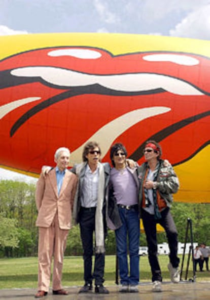 De izquierda a derecha, Charlie Watts, Mick Jagger, Ron Wood y Keith Richards, a su llegada al parque Van Cortlandt, en el Bronx de Nueva York.