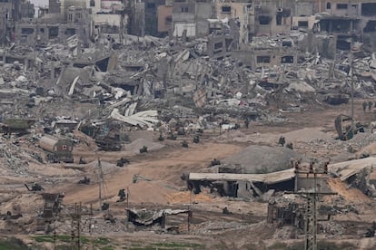 Tropas israelíes, durante una incursión en la franja de Gaza este jueves.