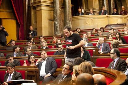 El diputado de la CUP David Fernàndez, en el Parlament.