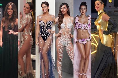 Imágenes de algunos de los ‘looks’ defendidos por la presentadora en las campanadas.