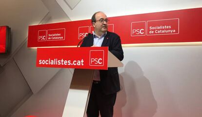 El primer secretario del PSC, Miquel Iceta, en el Consejo Nacional del PSC.