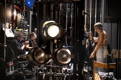 Esther López en un assaig de l'espectacle 'La brama del cérvol', de La Calòrica