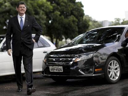 Joaquim Levy ao chegar no Minist&eacute;rio da Fazenda.