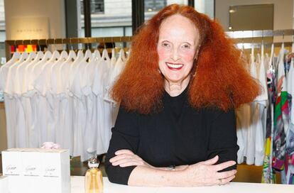 Grace Coddington, en la presentación de su perfume, ayer en París..