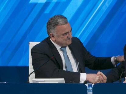 Javier Hernani, CEO de BME, y Antonio Zoido, presidente del gestor de la Bolsa española. 