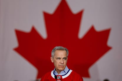 El liberal Mark Carney, el día 22 en un mitin en Laval, Quebec.