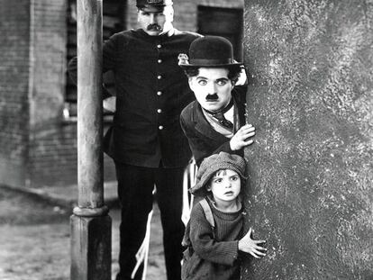 Jackie Coogan i Charles Chaplin, a 'El chico'.