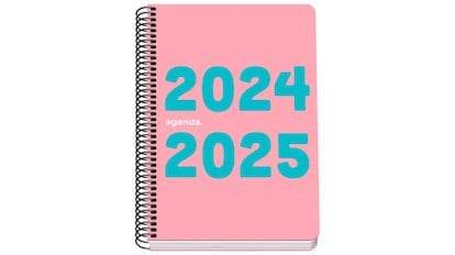 Agenda escolar de tapa flexible.