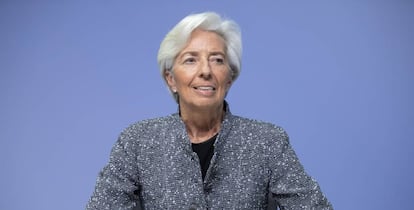 Christine Lagarde, presidenta del BCE, en rueda de prensa en marzo de 2020.