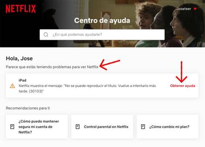 Chivato de errores en Netflix.