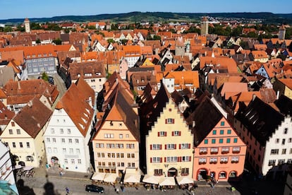 Panorámica de los tejados de Rotemburgo, en Baviera (Alemania).