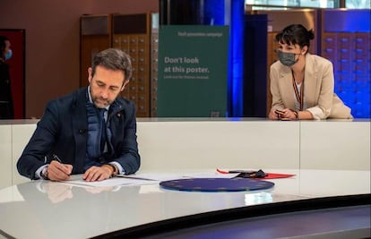 José Ramón Bauzá y Pilar Rodríguez, durante un acto en Bruselas.