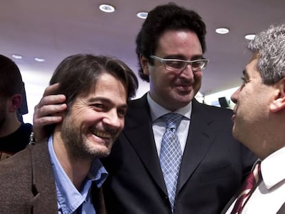 D'esquerra a dreta: Oriol Pujol, David Madí i Francesc Homs.