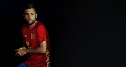 Jordi Alba, en la rueda de prensa. 