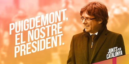 El cartell electoral de Junts per Catalunya.