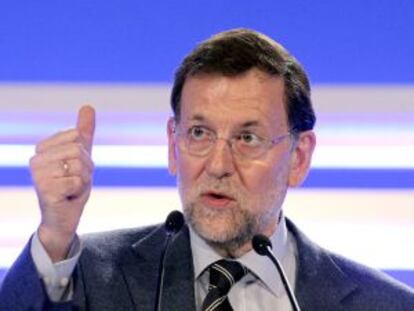 Mariano Rajoy, el domingo en su intervenci&oacute;n en la clausura del congreso del PP vasco.