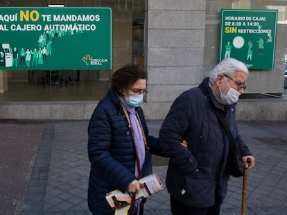 Publicidad en una sucursal bancaria.