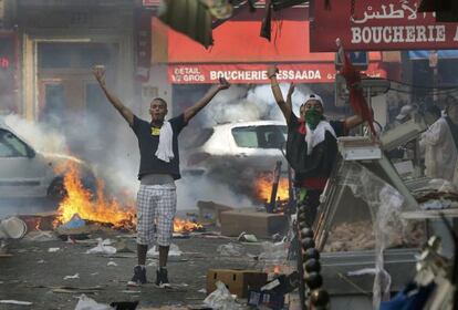 Protesta de propalestinos en París.