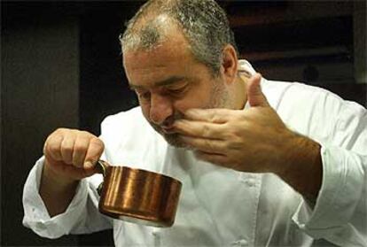Santi Santamaría en sus dominios de El Racó de Can Fabes.