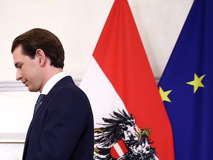 El líder conservador de Austria, Sebastian Kurz, tras dimitir el 9 de octubre de su cargo, en Viena.