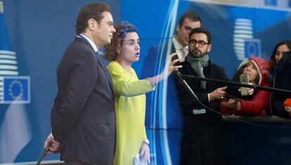 La ministra de Sanitat, Dolors Montserrat, avui a Brussel·les.