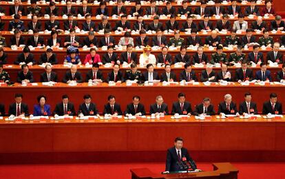 El presidente chino, Xi Jinping, en el Congreso del Partido Comunista.