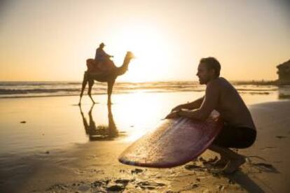 Playa de Taghazout, en Marruecos.