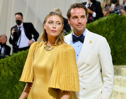 Maria Sharapova y Alexander Gilkes, en la Met Gala en 2021.