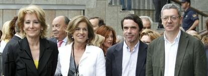 De izquierda a derecha: Esperanza Aguirre, Ana Botella, Jose María Aznar y Alberto Ruiz Gallardón, en Madrid.