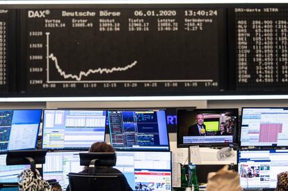 Paneles de cotización en la Bolsa de Fráncfort