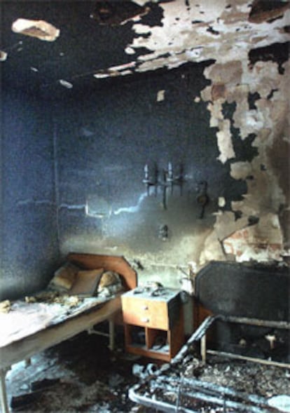 Imagen de la habitación donde se originó el fuego.