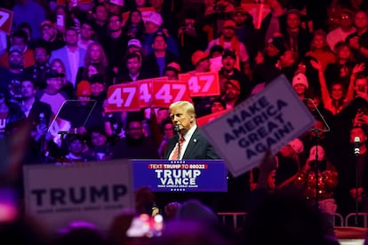 Donald Trump, presidente electo de Estados Unidos, durante el mitin previo a la investidura.