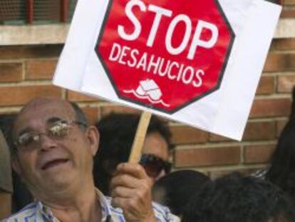 Protesta de la Plataforma de Afectados por la Hipoteca (PAH) en Madrid