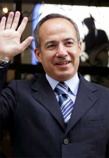 Felipe Calderón, después de ser proclamado presidente electo por el Tribunal Electoral, ayer en México.